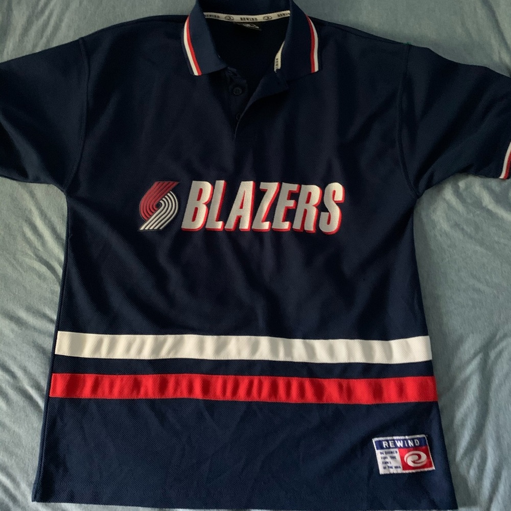 VINTAGE Portland Blazers Collared Fan Shirt